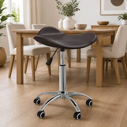 Elevate Your Space with Adjustable Brown Faux Leather Chair