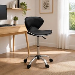 Elevate Your Workspace with This Black Faux Leather Chair