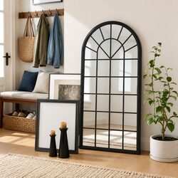 Elegant Black Iron Wall Mirror 90x45 cm for Any Room