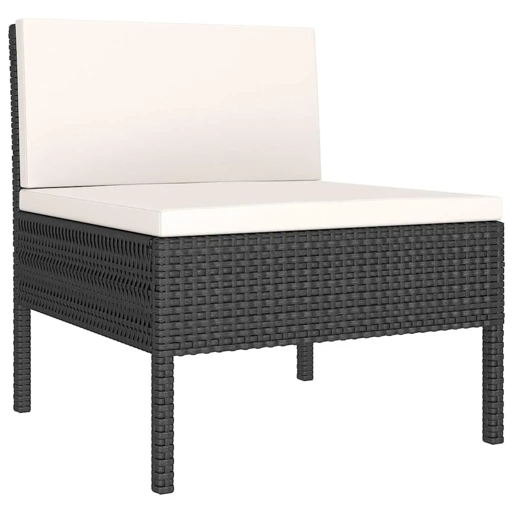 Garden Lounge Set 9 Piece Outdoor Furniture Poly Rattan Black Patio Seating