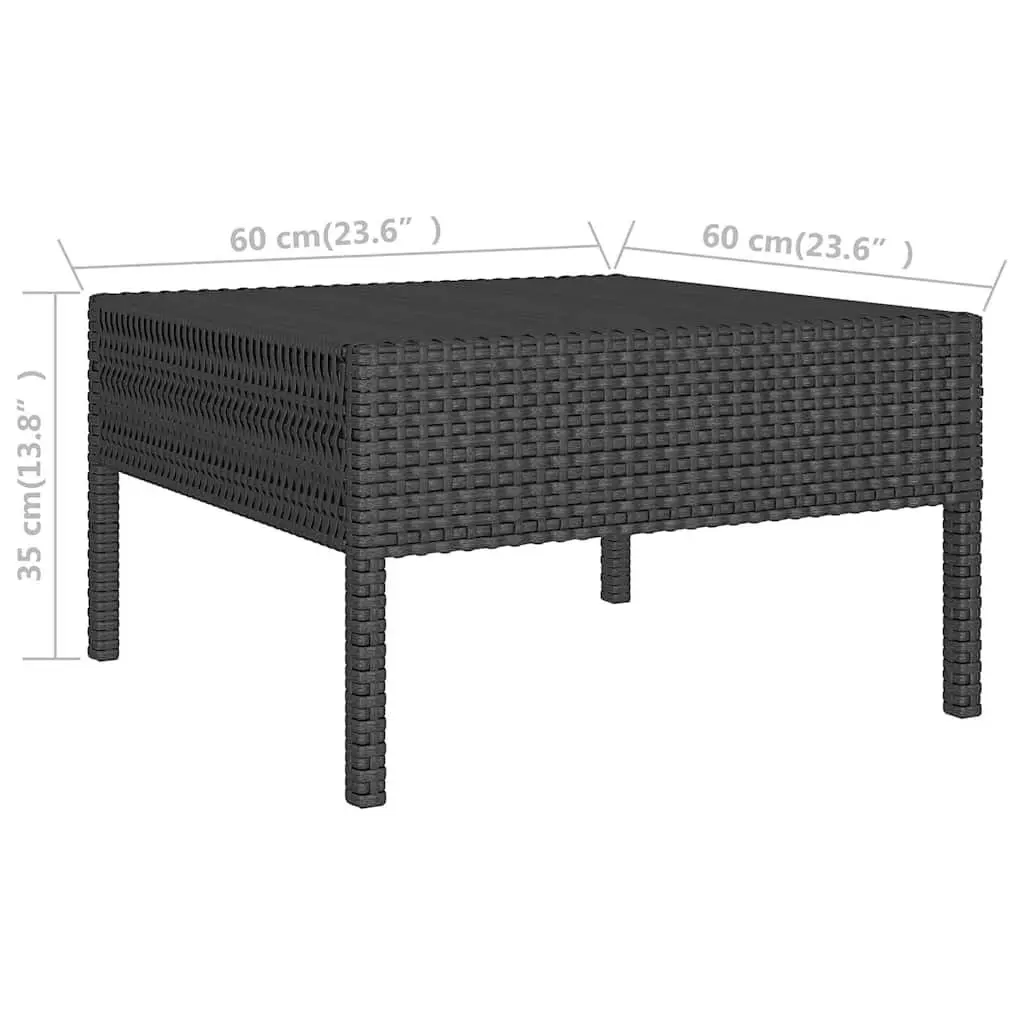 Garden Lounge Set 9 Piece Outdoor Furniture Poly Rattan Black Patio Seating
