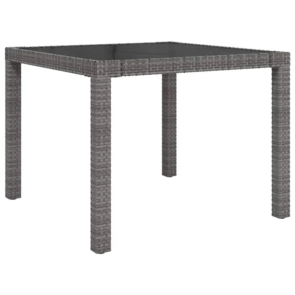 Outdoor Dining Set 5 Piece Grey PE Rattan Steel Frame with Removable Cushions