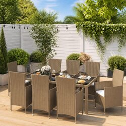 Elevate Your Patio with a 9 Piece Beige Dining Set