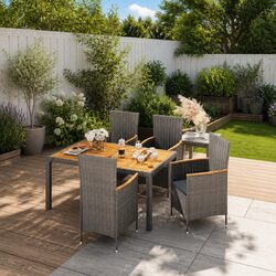 Transform Your Outdoor Space with a 5-Piece Grey Dining Set