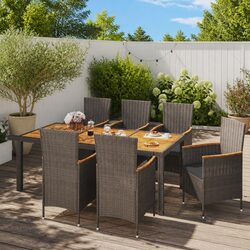 Enhance Your Garden with This 7-Piece Grey Dining Set