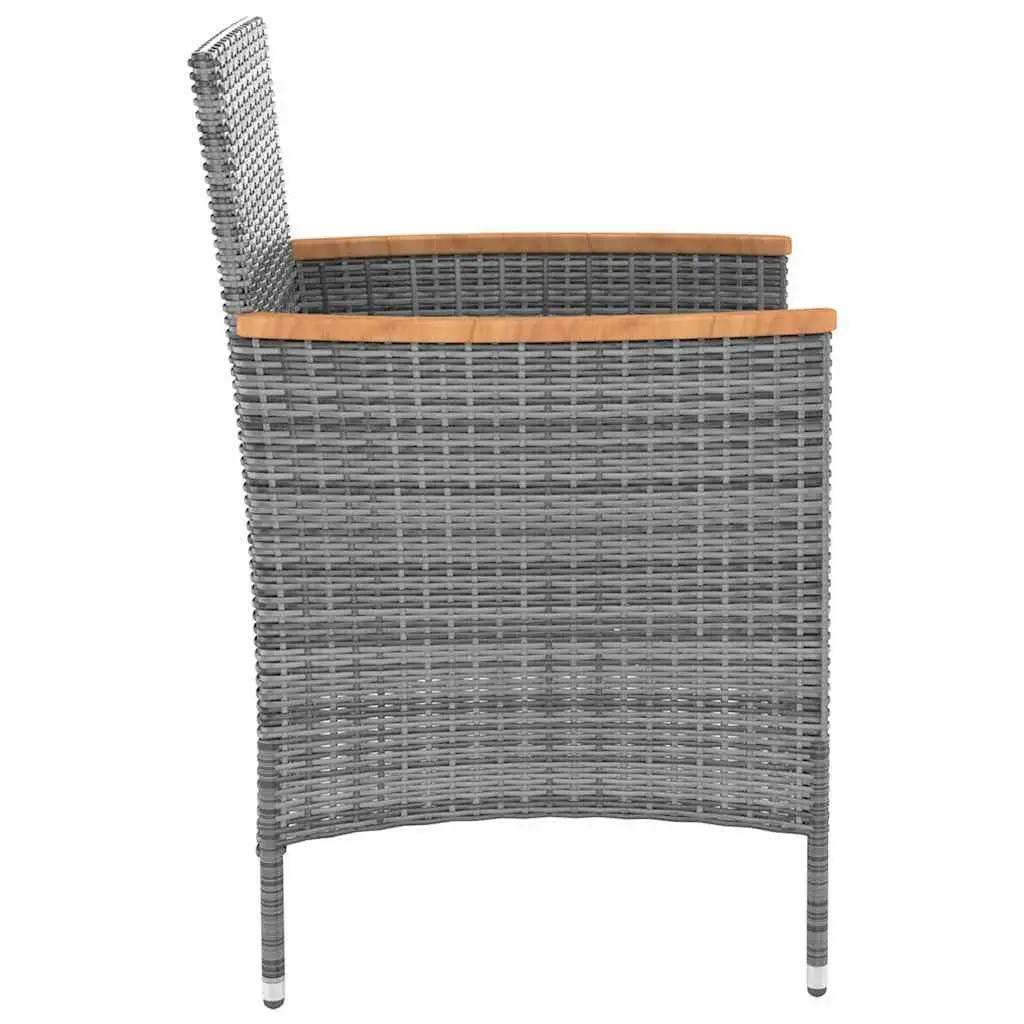 5 Piece Garden Furniture Set Outdoor Dining Table with Removable Cushions Weather Resistant PE Rattan and Durable Steel Frame in Grey