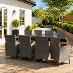 Enhance Your Outdoor Space with 9-Piece Dining Set