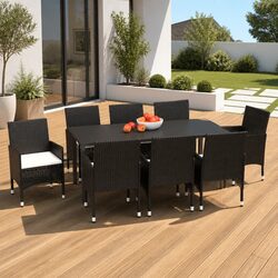 Enhance Your Patio with a 9 Piece Dining Set in Black