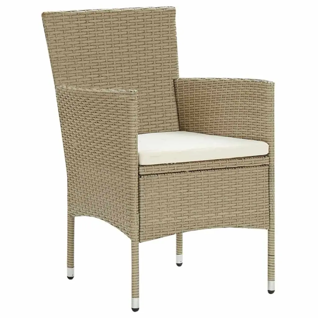 Garden Dining Set 9 Piece Outdoor Patio Furniture Weather-Resistant PE Rattan Beige with Cushions