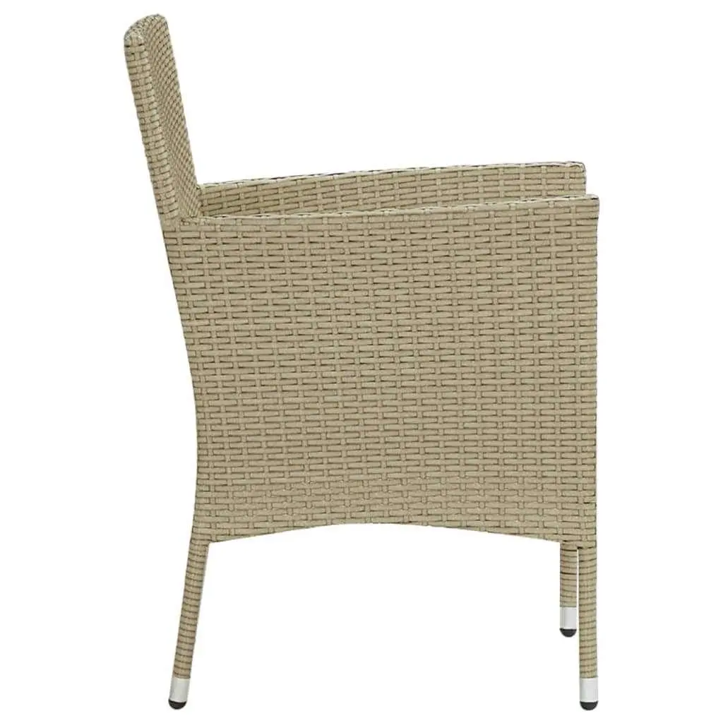 Garden Dining Set 9 Piece Outdoor Patio Furniture Weather-Resistant PE Rattan Beige with Cushions