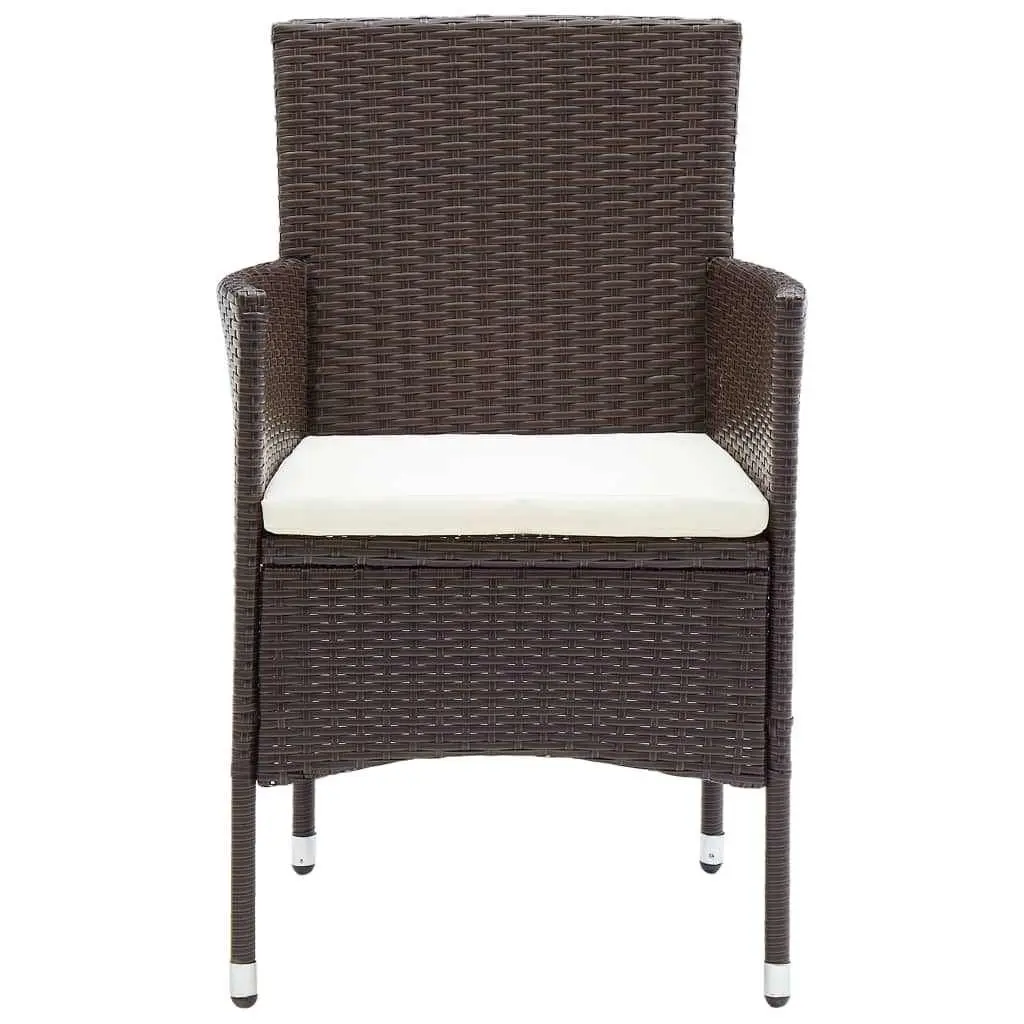 Outdoor Patio Furniture Set 7 Piece with Glass Top Lightweight Weather Resistant Poly Rattan and Cushions
