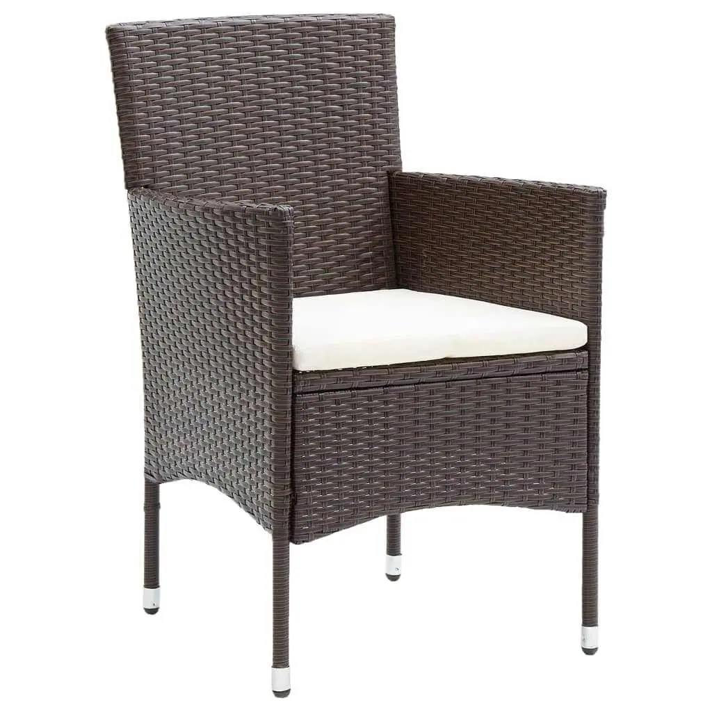 Garden Dining Set 9 Piece Outdoor Patio Furniture Brown PE Rattan with Cushions