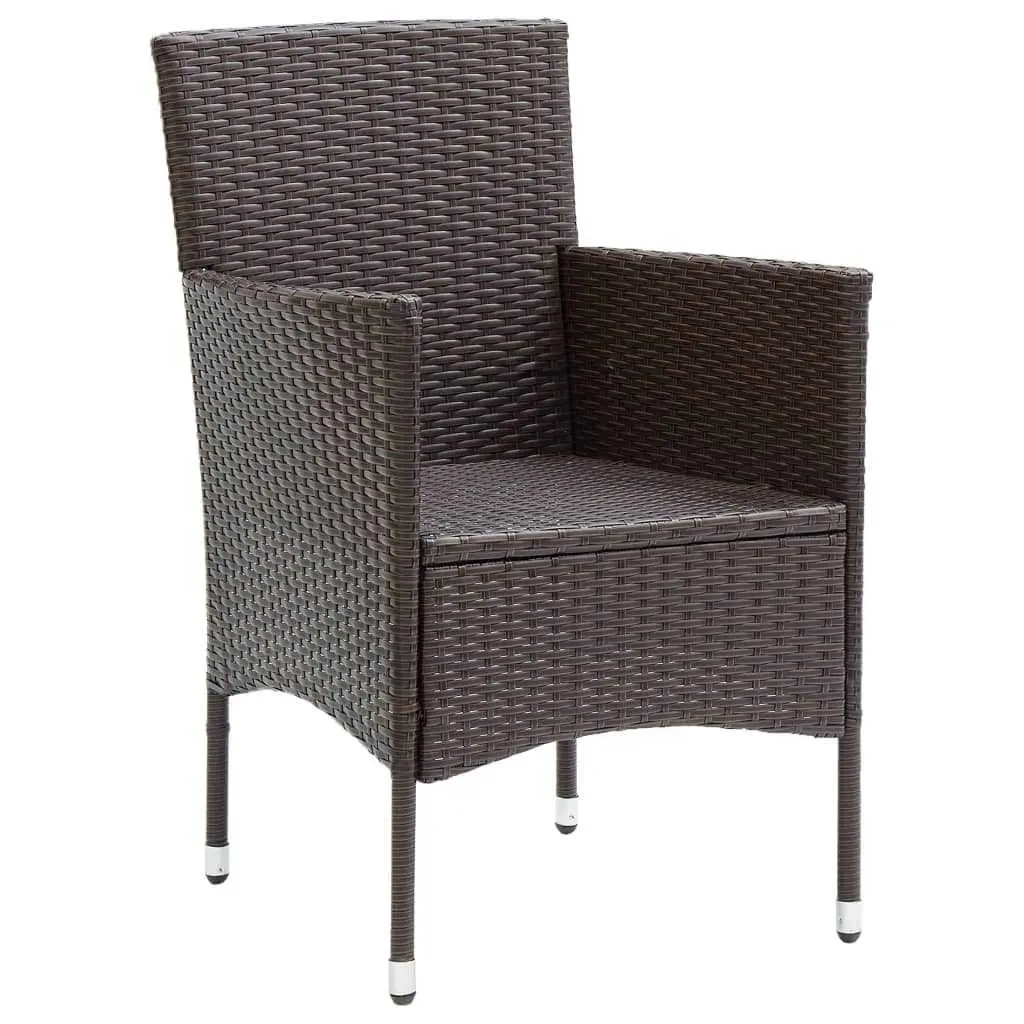 Garden Dining Set 9 Piece Outdoor Patio Furniture Brown PE Rattan with Cushions
