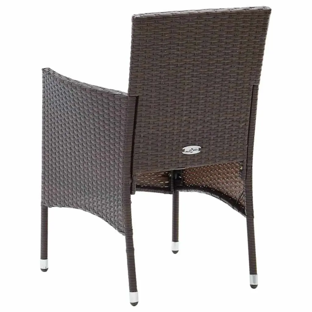 Garden Dining Set 9 Piece Outdoor Patio Furniture Brown PE Rattan with Cushions