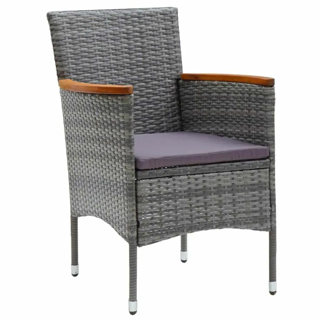 Garden Dining Set 5 Piece Outdoor Patio Furniture Grey Rattan Chairs Table