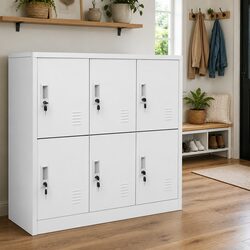 Storage Locker Cabinets 5 Piece Set Grey Office School Organiser Lockable