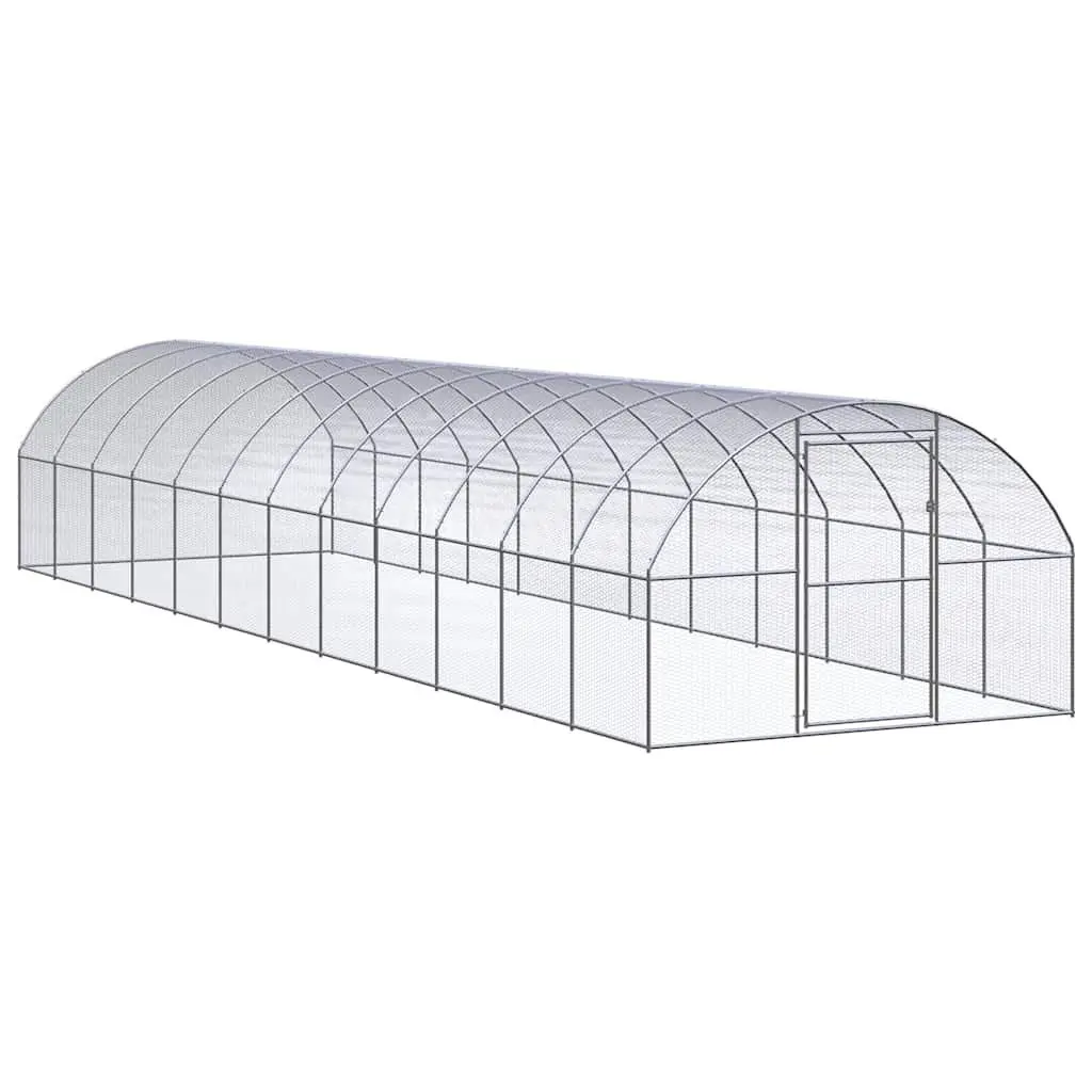 Outdoor Chicken Coop 3x12x2m Galvanised Steel Enclosure Run