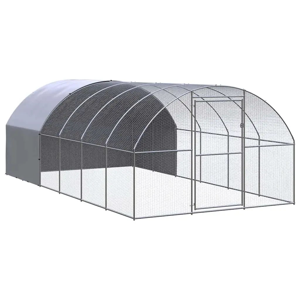 Outdoor Chicken Coop 3x6x2m Galvanised Steel Poultry Enclosure Run