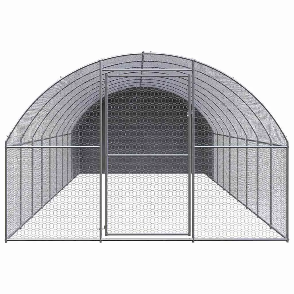 Outdoor Chicken Coop 3x10x2m Galvanised Steel Poultry Run Enclosure