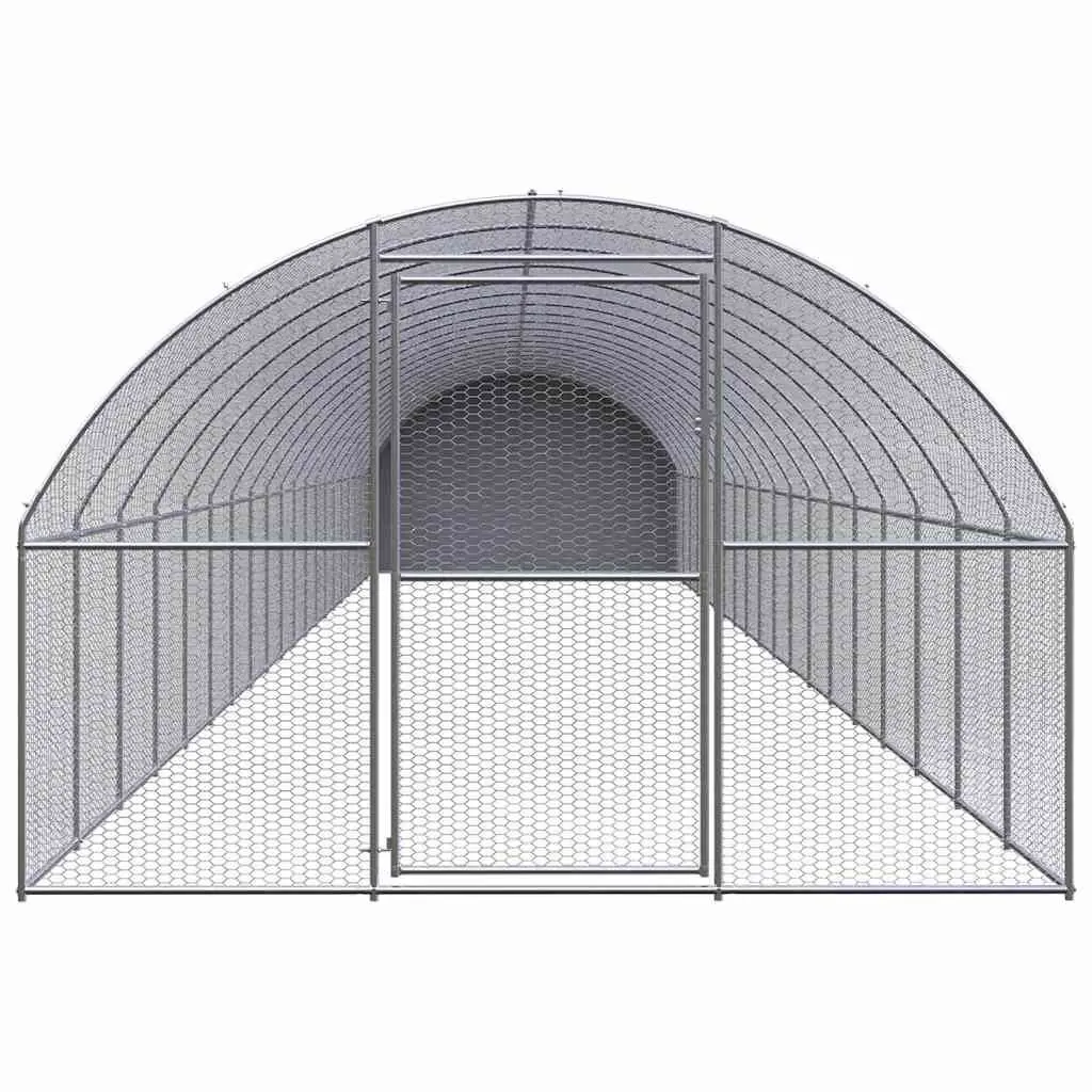 Outdoor Chicken Coop 3x20x2m Galvanised Steel Poultry Run Enclosure