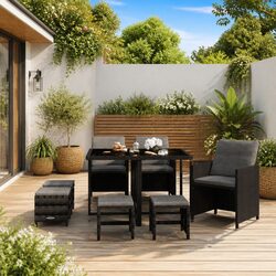 Stylish Black 9 Piece Garden Dining Set for Your Patio