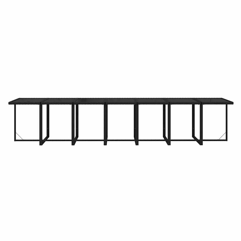 Garden Dining Set 15 Piece Poly Rattan Outdoor Furniture Black with Cushions