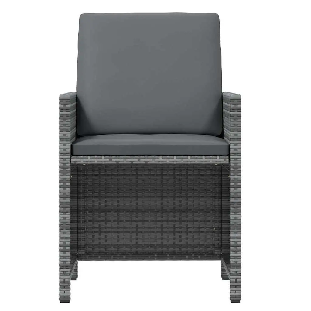 Outdoor Furniture Dining Set 21 Piece Grey Poly Rattan with Cushions Patio Garden
