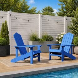 Outdoor Adirondack Chairs 2 pcs Garden Patio Seating Blue Weather Resistant