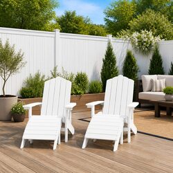 Adirondack Garden Chairs with Footstools for Your Oasis