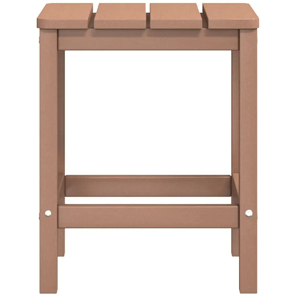 Adirondack Chair with Detachable Footstool and Side Table Brown Weather-resistant HDPE Construction