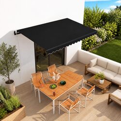 Automatic Retractable Awning 400x300 cm Anthracite Outdoor Patio Shade