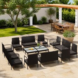 Elegant Outdoor Lounge Set - 16 Piece Patio Furniture with Cushions