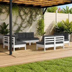 Versatile 8 Piece Outdoor Patio Lounge Set in White