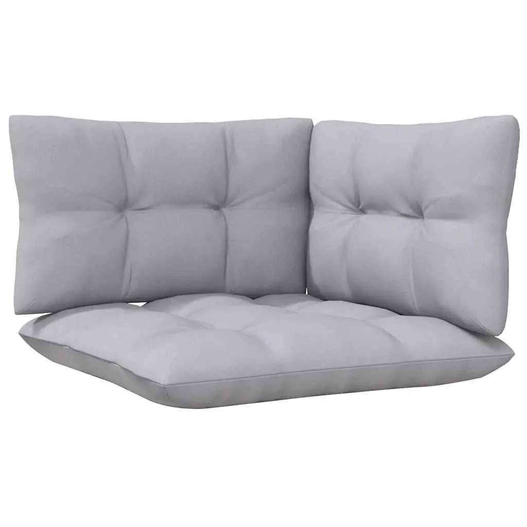 Garden Lounge Set 9 Piece Modular Outdoor Patio Furniture Solid Pinewood Grey Cushions