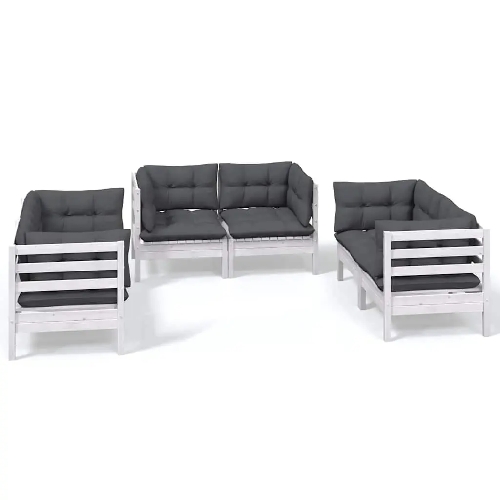 Garden Lounge Set 6 Piece Outdoor Patio Furniture with Cushions Modular