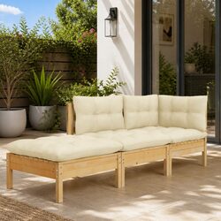 Stylish Modular Outdoor Lounge Set with Cream Cushions