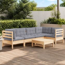 Stylish 6 Piece Outdoor Lounge Set with Cushions