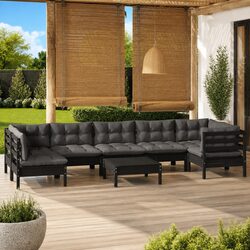 Transform Your Outdoor Space with a Black Pinewood Lounge Set
