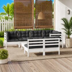 8-Piece White Patio Lounge Set for Outdoor Relaxation
