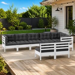 Transform Your Space with this White 8 Piece Garden Lounge Set