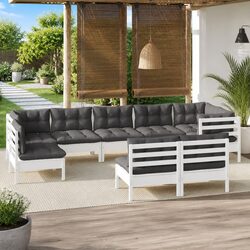 Elevate Your Outdoors with a 9 Piece Lounge Set in White