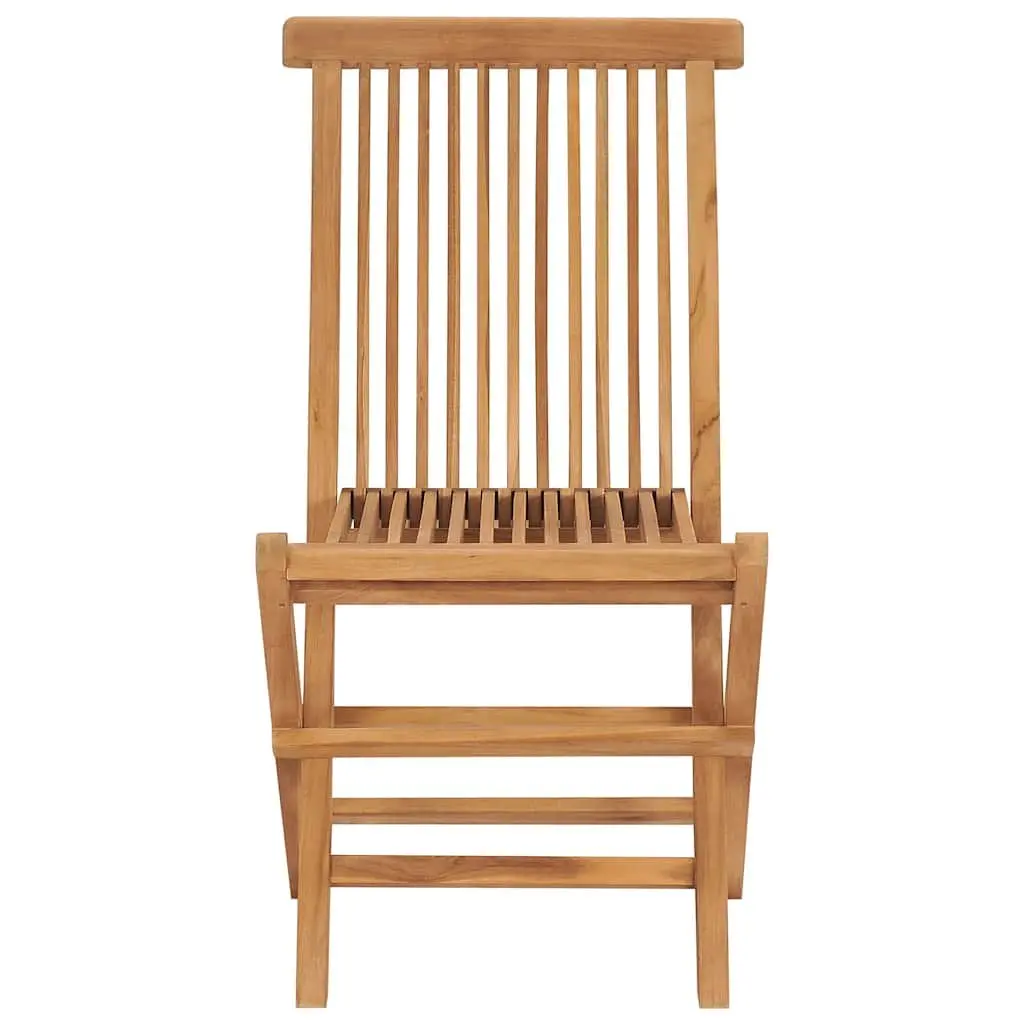 Folding Garden Chairs 6 Piece Solid Teak Wood Outdoor Seating Brown