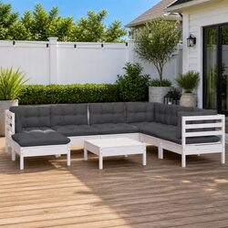 Stylish Modular Outdoor Lounge Set - 8 Pieces with Cushions
