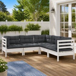 Elevate Your Outdoor Space with 5 Piece White Lounge Set