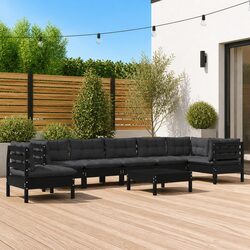 Outdoor 9 Piece Lounge Set with Cushions for Relaxation