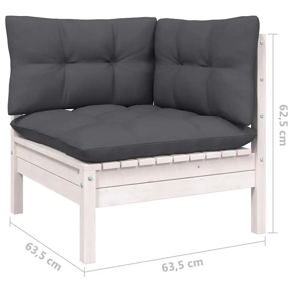 10 Piece Modular Garden Lounge Set Outdoor Patio Furniture Solid Pinewood with Cushions