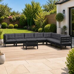 Enhance Your Outdoor Experience with this 9-Piece Lounge Set