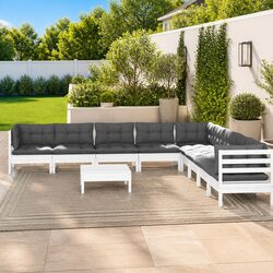 Transform Your Space with 10 Piece White Garden Lounge Set