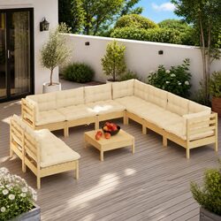 Enhance Your Outdoor Space with 10-Piece Lounge Set