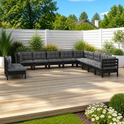 Elegant Black Garden Lounge Set for Outdoor Relaxation